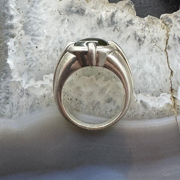 Carolyn Pollack Sterling Oval Horizontal Peridot Decorated Shank Ring For Women - Picture 8 of 10